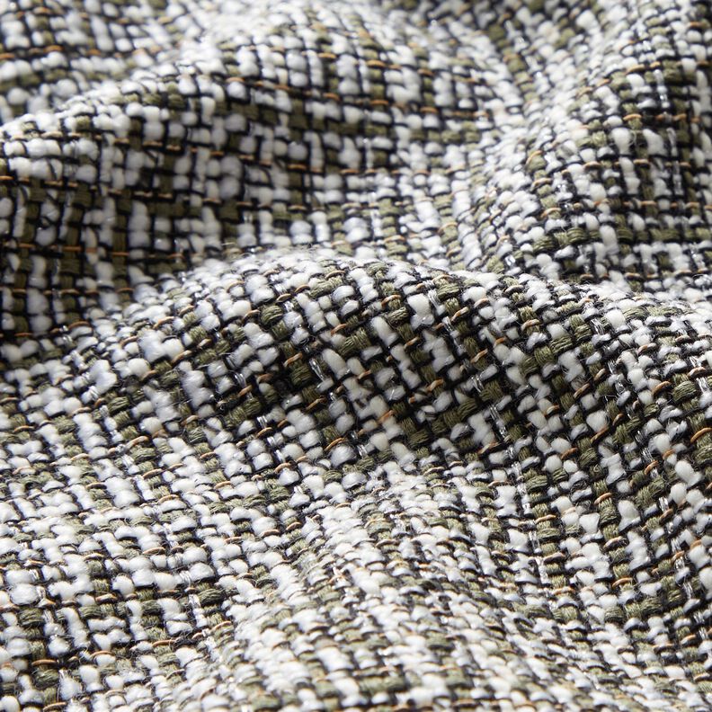 Boucle glitter effekttrådar – khaki/vit,  image number 2