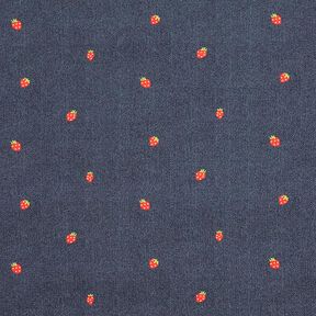 Bomullsjersey jordgubbar med jeanslook Digitaltryck – blågrått/eldröd, 