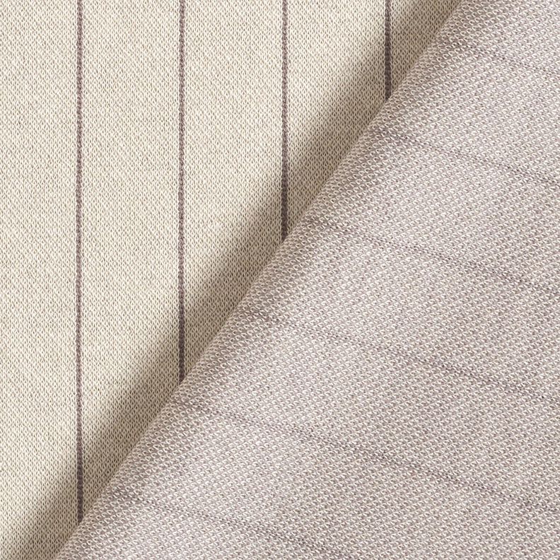 Stickad jacquard kritstrecksrandigt – beige/mörkbrun,  image number 4