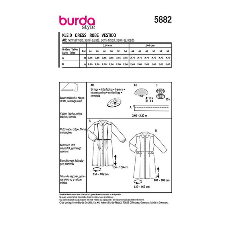 Klänning i plusstorlek | Burda 5882 | 44-54,  image number 9