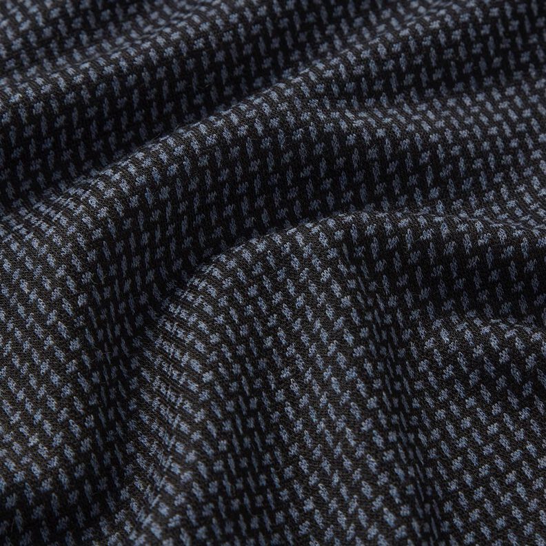 Stickad jacquard mini-salmis – svart/blågrått,  image number 2