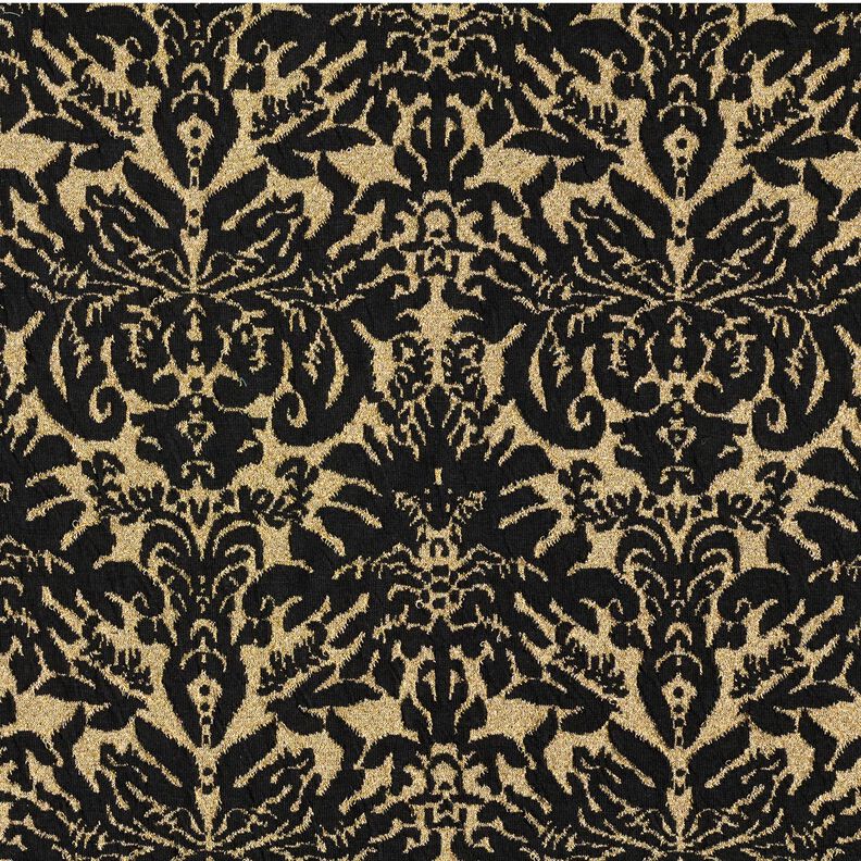 Jacquard-jersey ornament – guldmetallic/svart,  image number 1