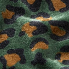 Mysfleece fint leopardmönster – mörkgrön/svart, 