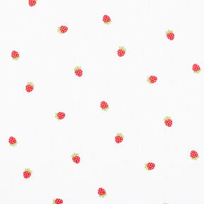 Bomullspoplin söta jordgubbar – vit, 