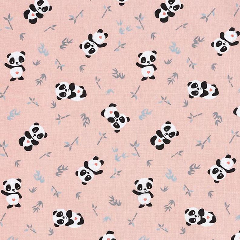 Bomullstyg Kretong gosig panda – rosa,  image number 1