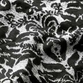 Jacquard-jersey ornament – silvermetallic/svart, 