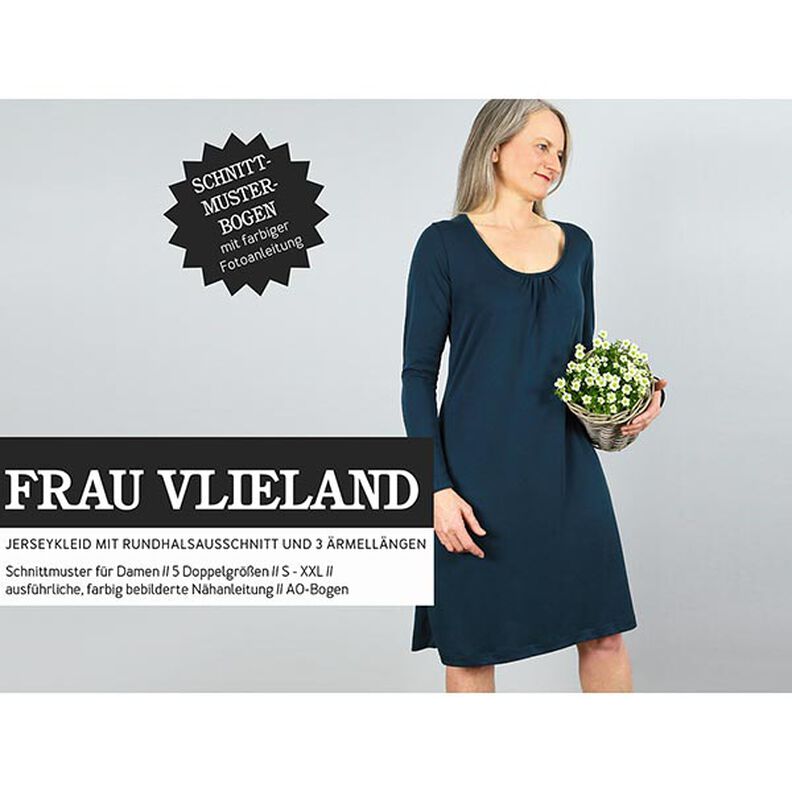 FRAU VLIELAND Jerseyklänning med rund halsringning | Studio Schnittreif | XS-L,  image number 1