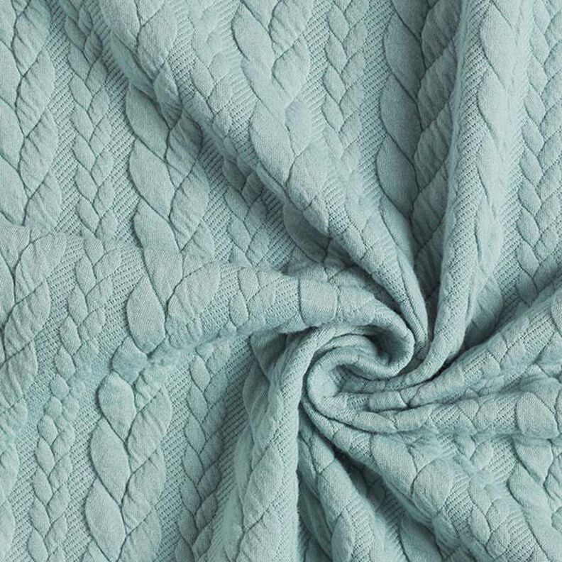 Jerseyjacquard Cloqué Flätat mönster – mint,  image number 3