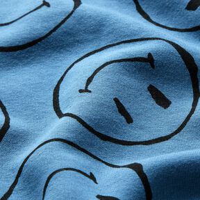 Sweatshirt Ruggad Smiley – jeansblå, 