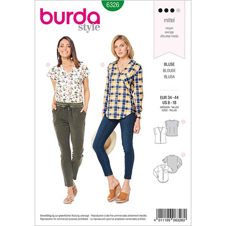 Skjortblus, Burda 6326 | 34 - 44,  image number 1