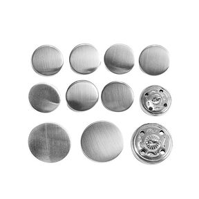 Kostym Knapp Set [ 11-delar ] – silver metallic, 