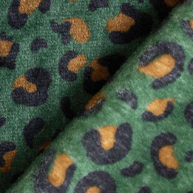 Mysfleece fint leopardmönster – mörkgrön/svart,  image number 4