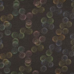Viskosjersey Färgglada cirklar – svart, 