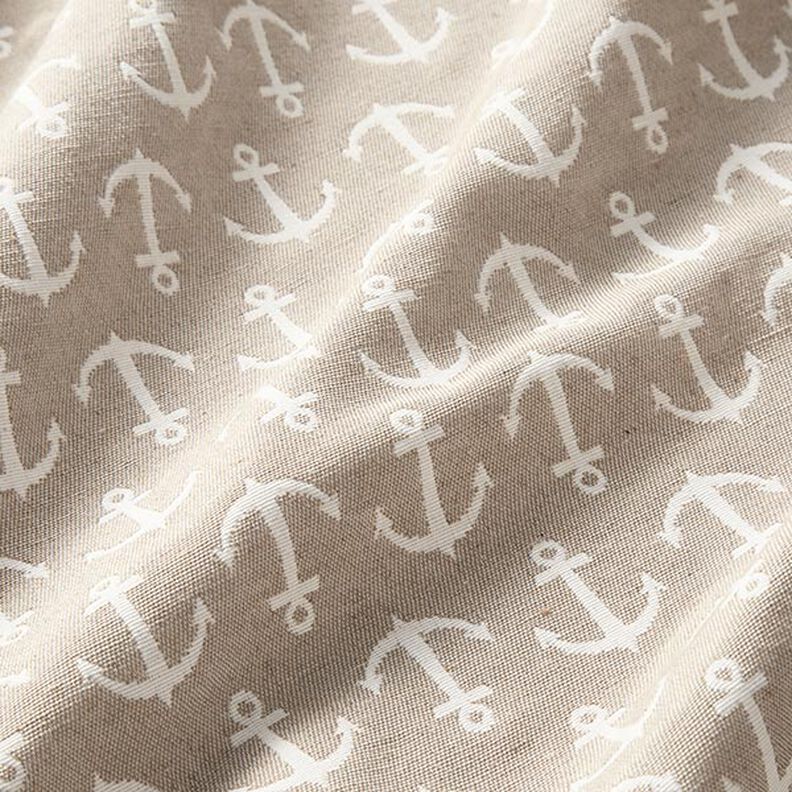 Dekorationstyg Jacquard ankare – ljusbeige/sand,  image number 2