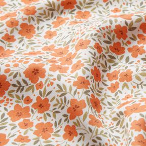Dekorationstyg Bomullssatin blomsterhav – persikofärgad/vit, 