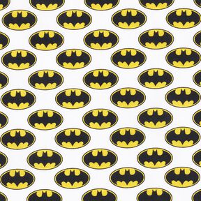 Bomullspoplin Batman-logga Licenstyg | DC Comics – vit, 