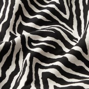 Dekorationstyg Jacquard zebra – elfenbensvit/svart, 