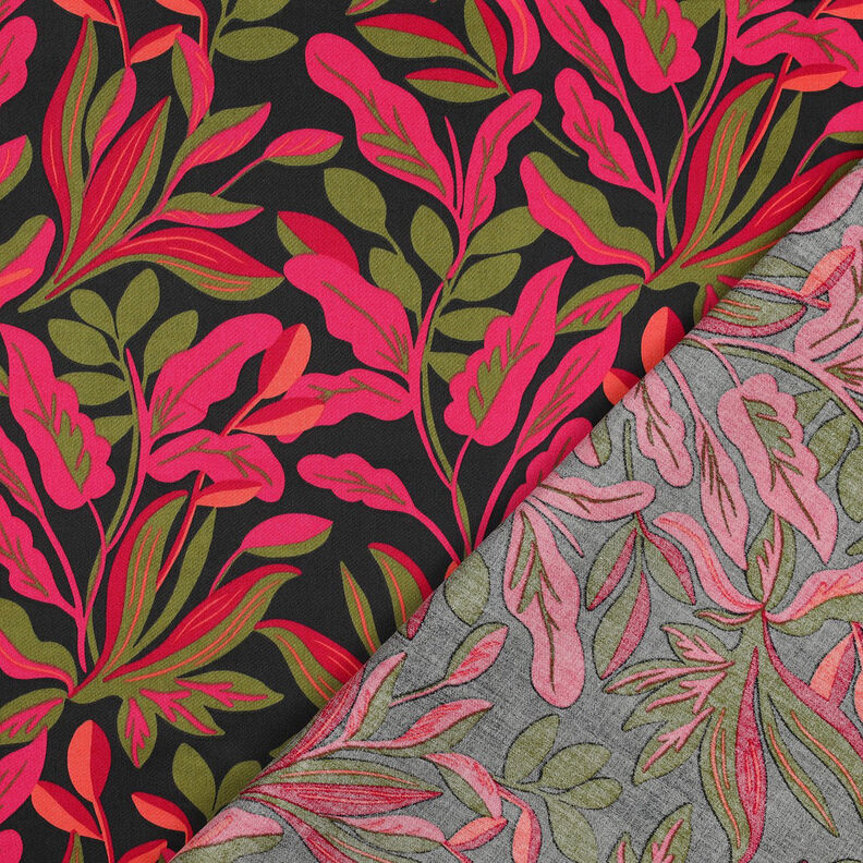 Bomullssatin Lush Leaves | Nerida Hansen – svart/pink,  image number 4