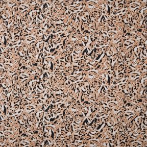 Viskosjersey Abstrakt leopardtryck – ljusbrun/svart, 
