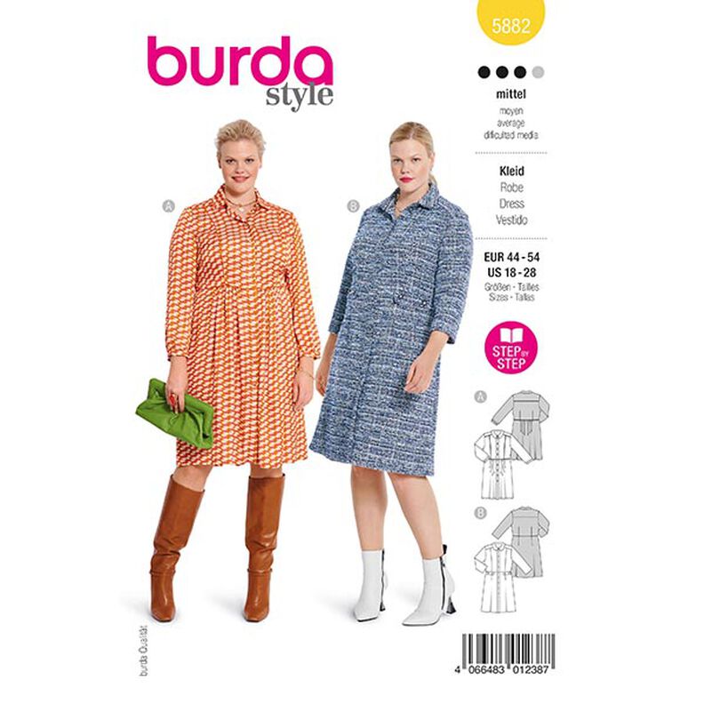 Klänning i plusstorlek | Burda 5882 | 44-54,  image number 1