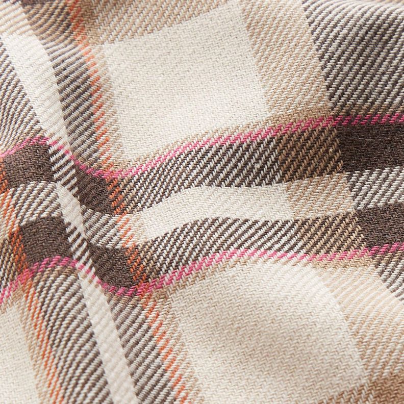 Bomullsflanell skotskrutig – beige/pink,  image number 3