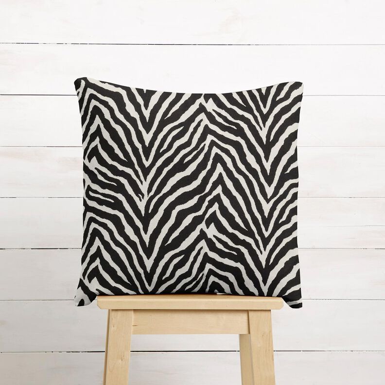 Dekorationstyg Jacquard zebra – elfenbensvit/svart,  image number 7