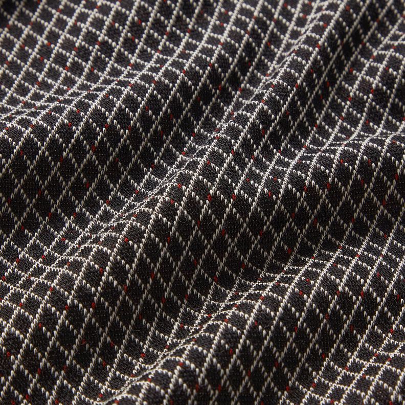 Stickad jacquard rutnät – svart/grått,  image number 2