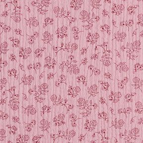 Muslin/Dubbel-krinkelväv små blomrankor – rosa, 