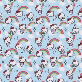 Bomullspoplin Hello Kitty-regnbågar Licenstyg | SANRIO – himmelsblå, 